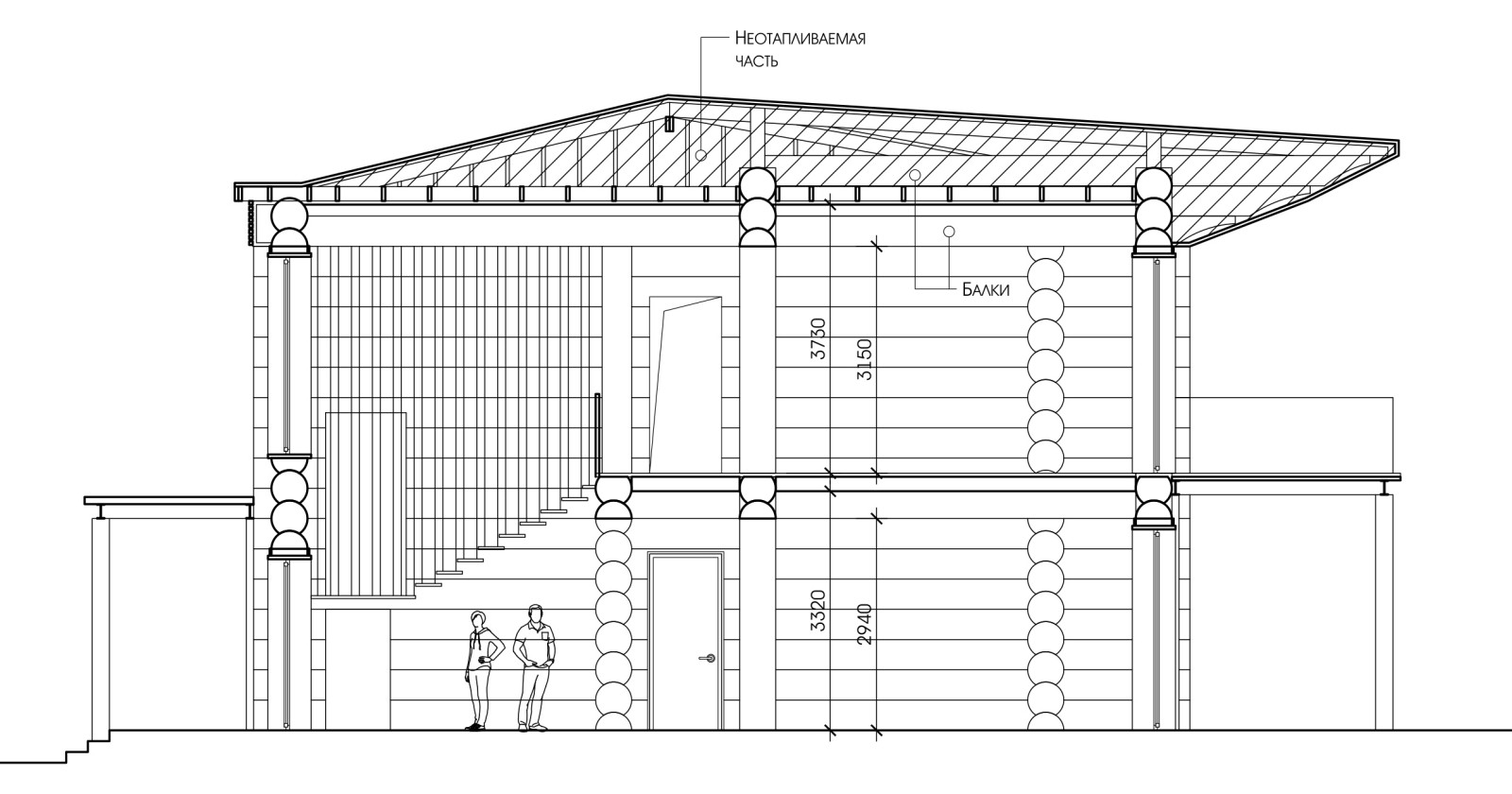 Хай-тек дом из бревна