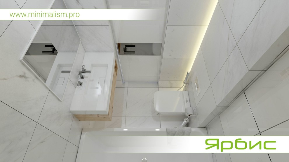 Дизайн санузла с прачечной в стиле минимализм