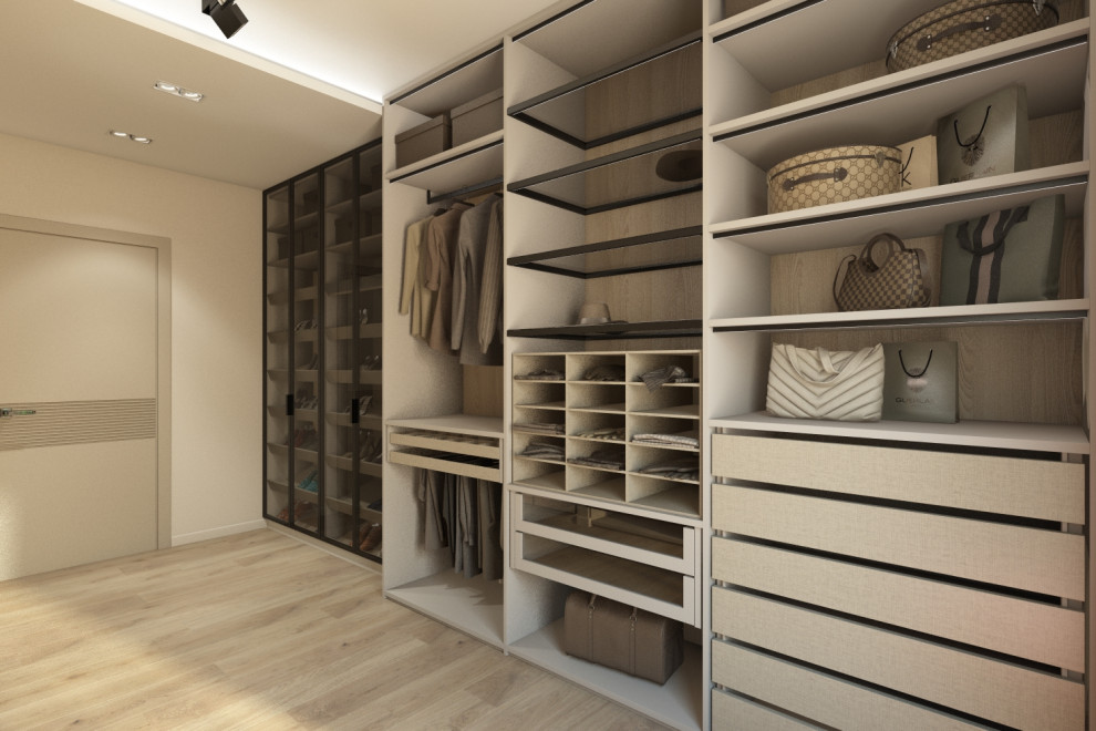 Спальня и гардеробная в индивидуальном жилом доме пос. Ново-Дорожный