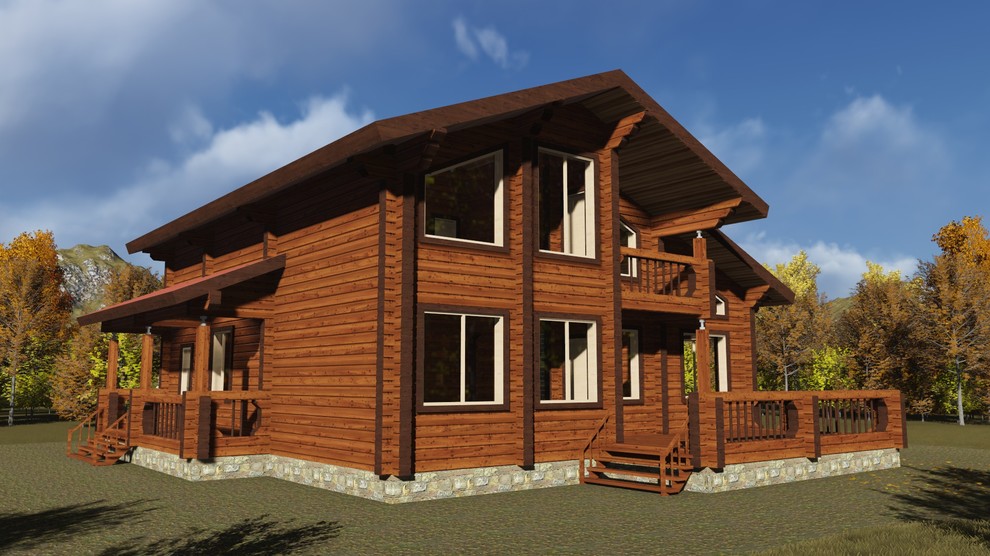 Обложка проекта: Двухэтажный дом 205м2 из бруса 220х180 — проект 306