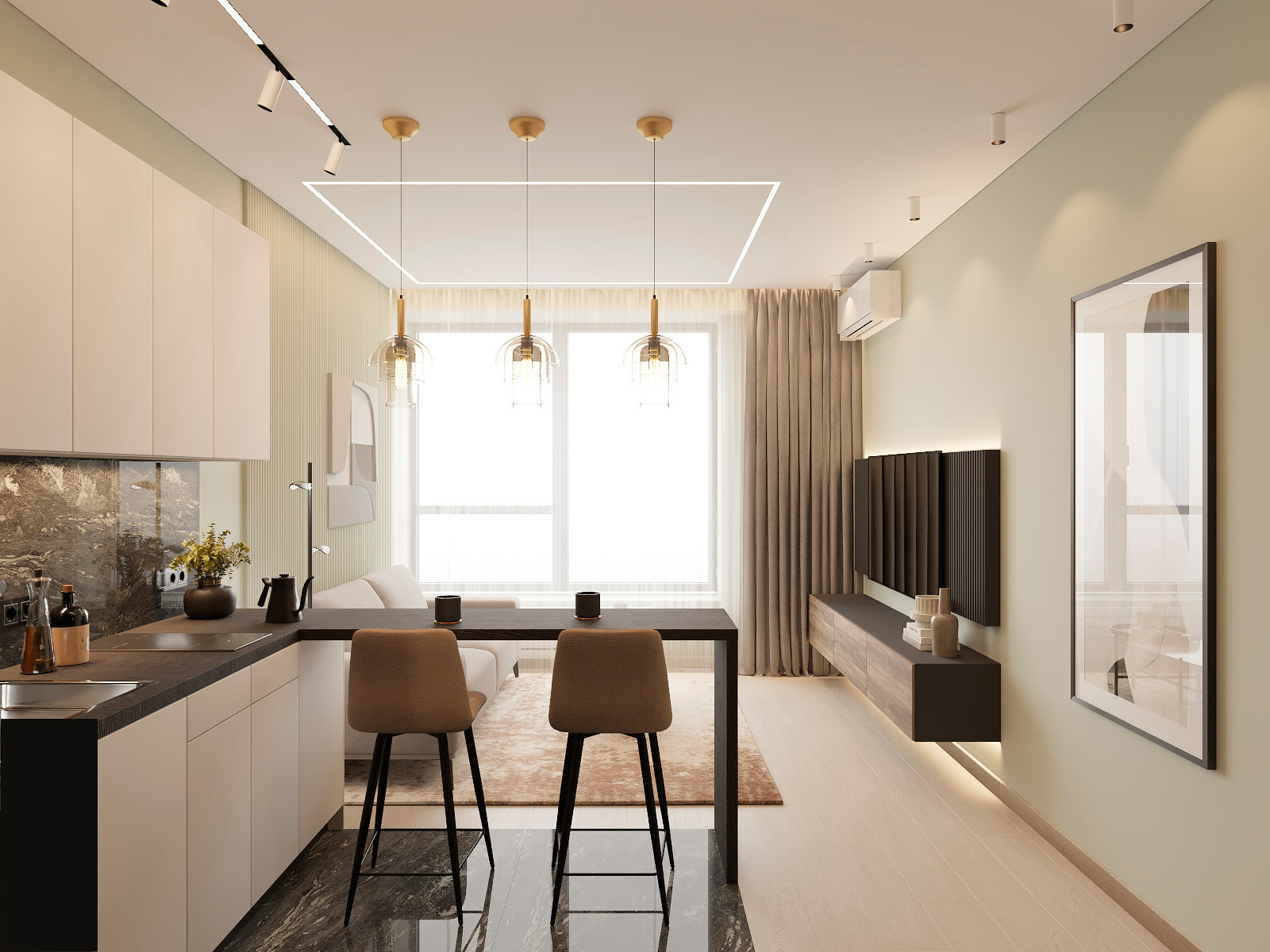 Дизайн интерьера квартиры 50 м.кв.