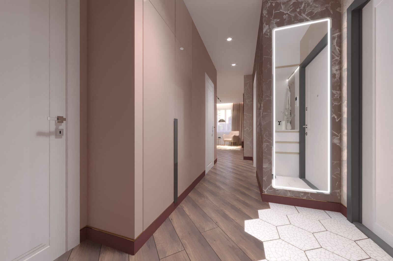 Дизайн-проект интерьера трехкомнатной квартиры.