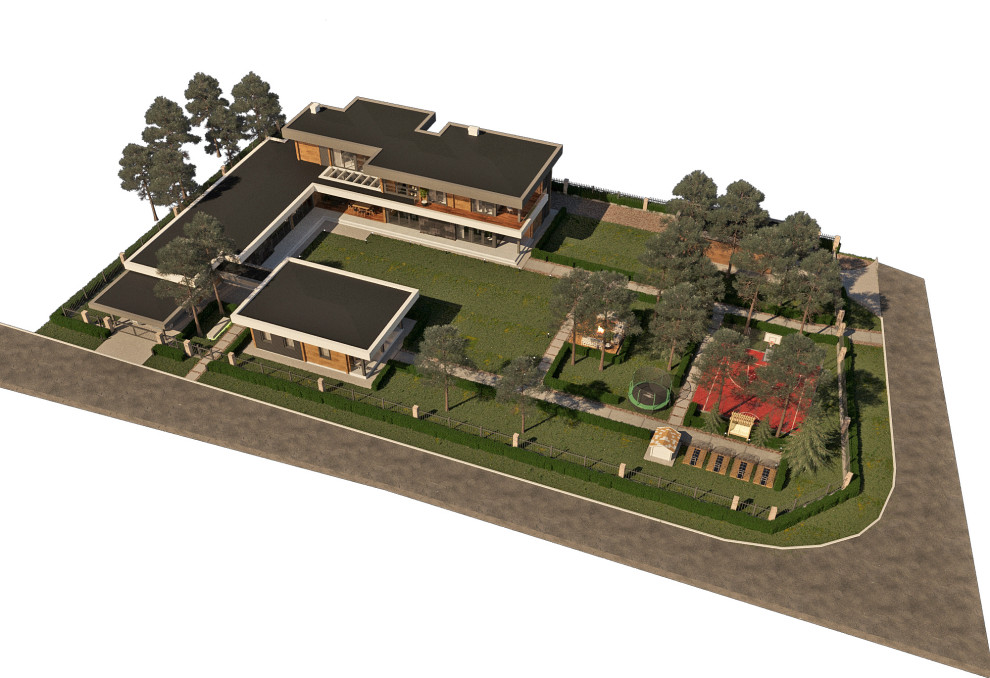 Обложка проекта: Проект дома из бруса в стиле минимализм