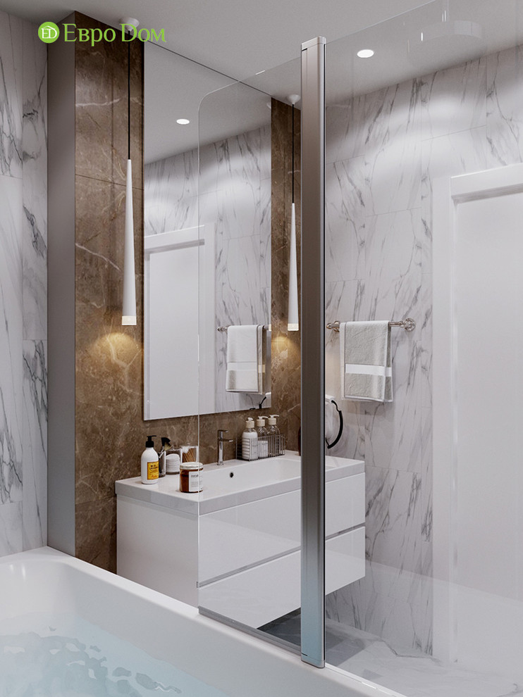 Дизайн интерьера 2-комнатной квартиры 63 кв. м в современном стиле