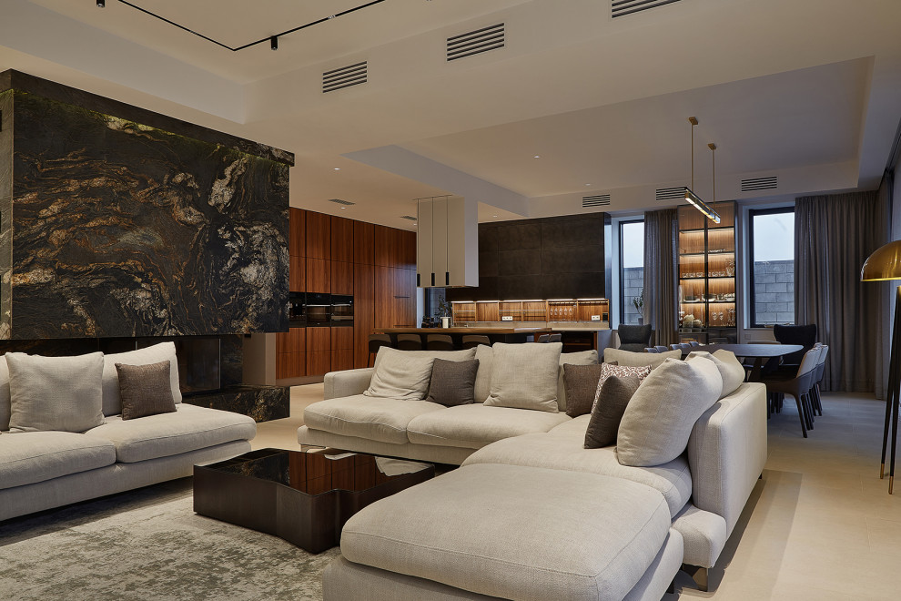 Кухня-гостиная в стиле минимализм