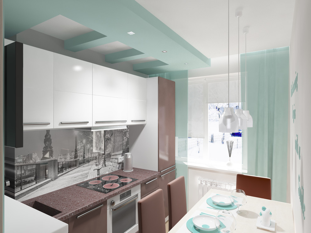 Квартира "бирюза+кирпич"