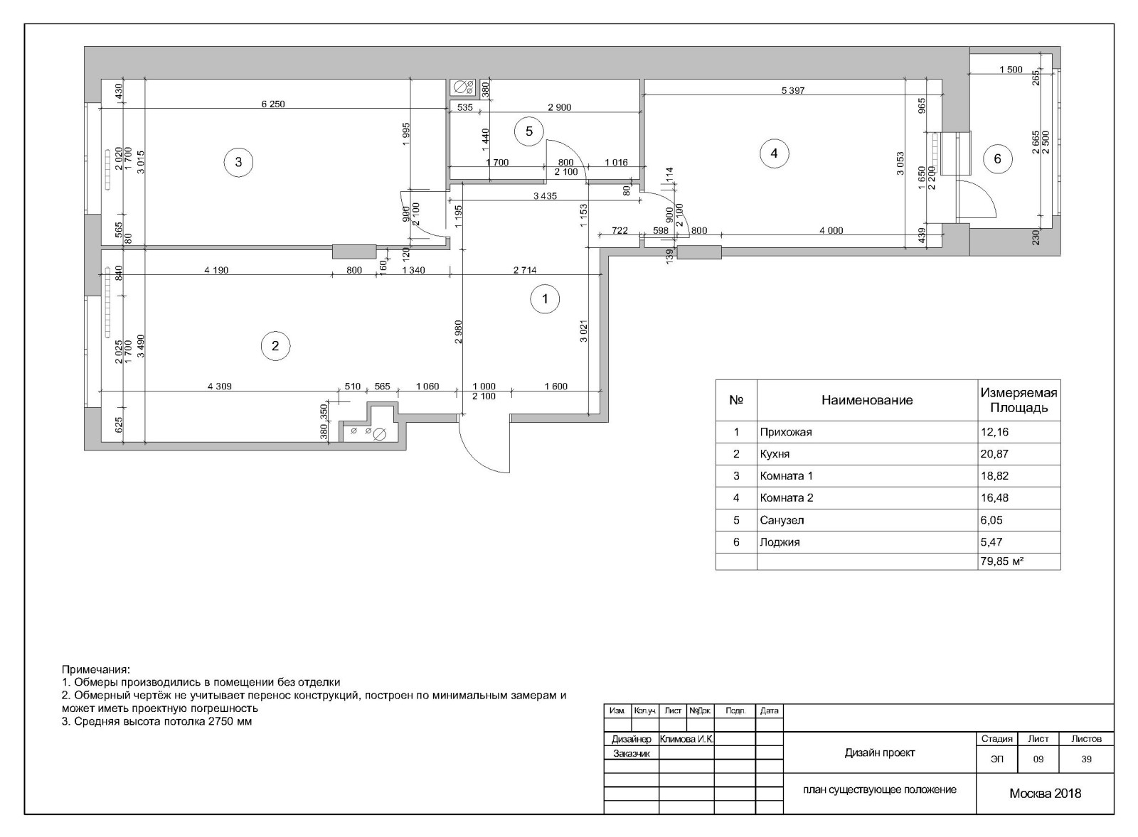 план обмеров