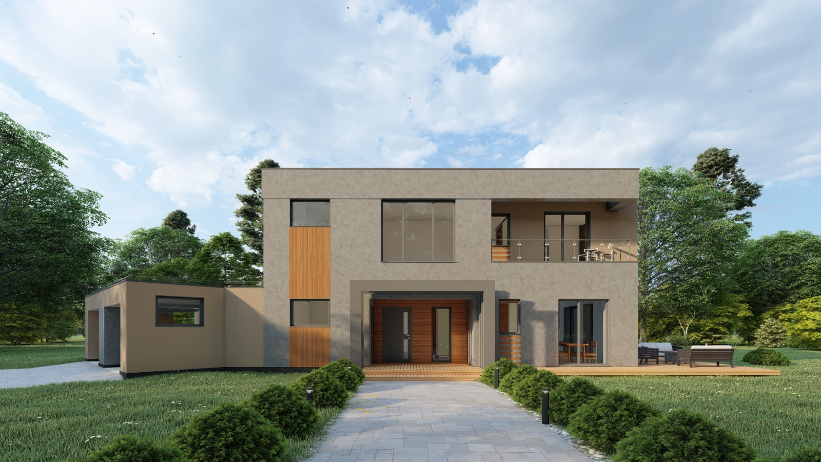 Загородный дом в стиле минимализм, 330 м.кв.