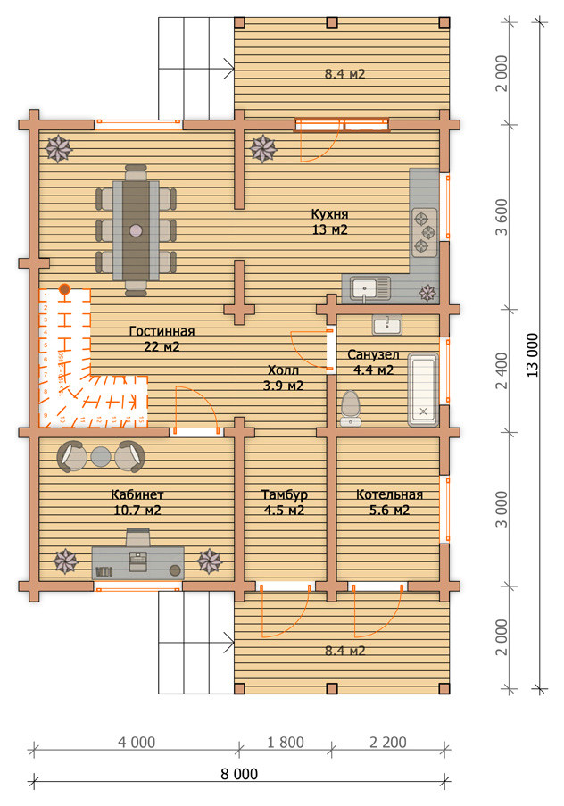 Дом из профилированного бруса "Радонеж"
