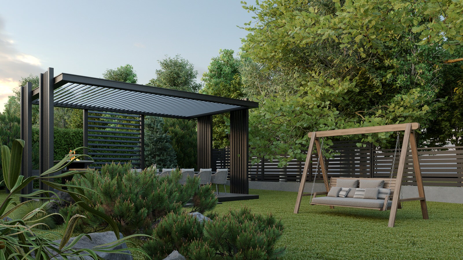 одноэтажный дом в живописном мест