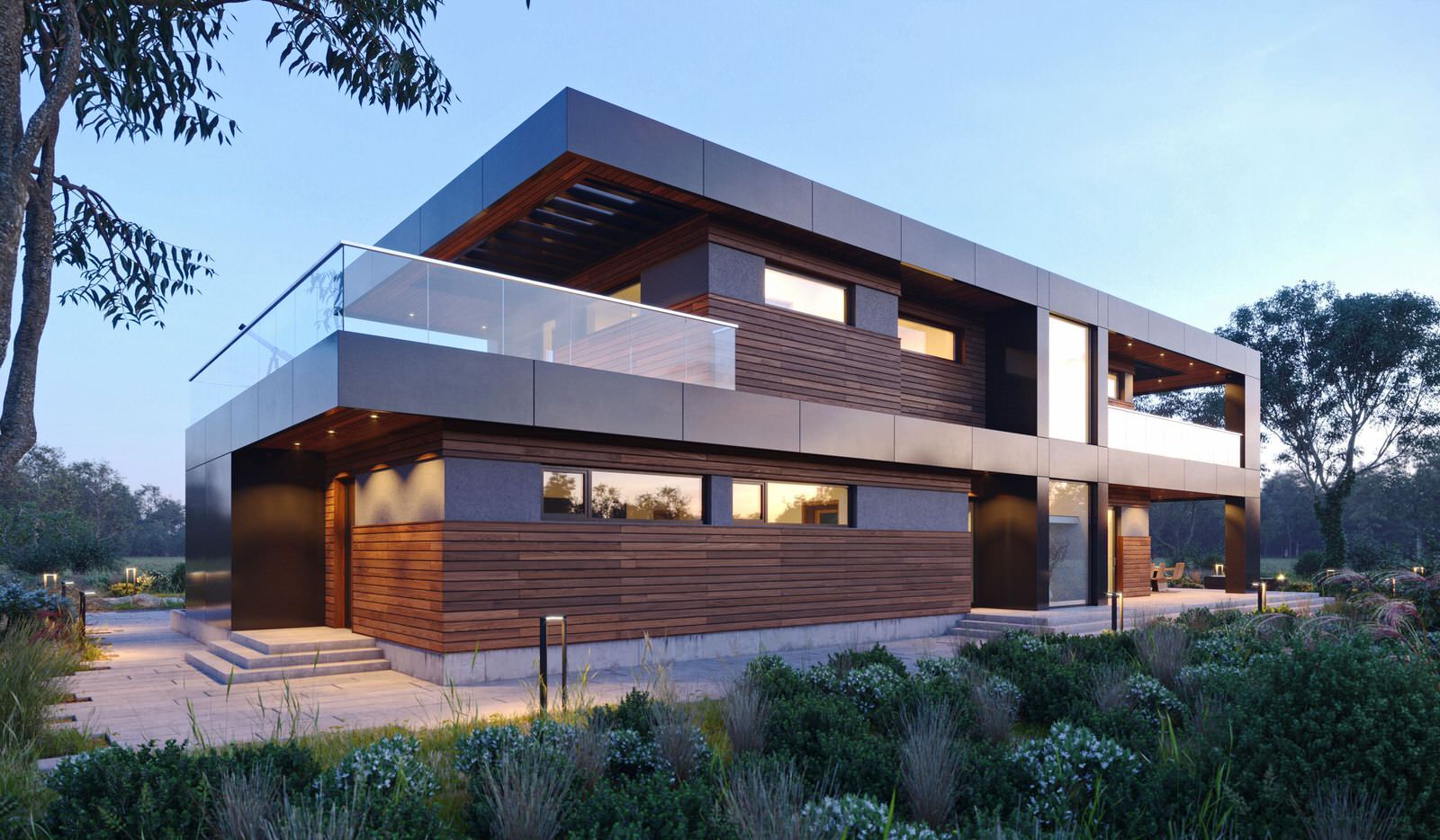 Проект с плоской кровлей 522 м2