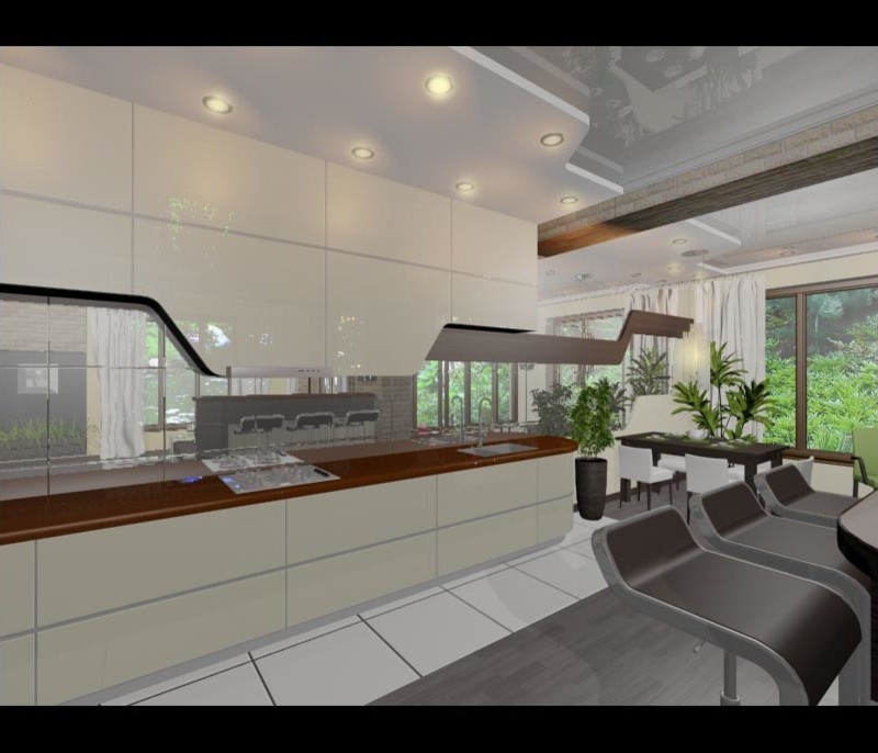 Кухня-столовая-гостиная в частном доме