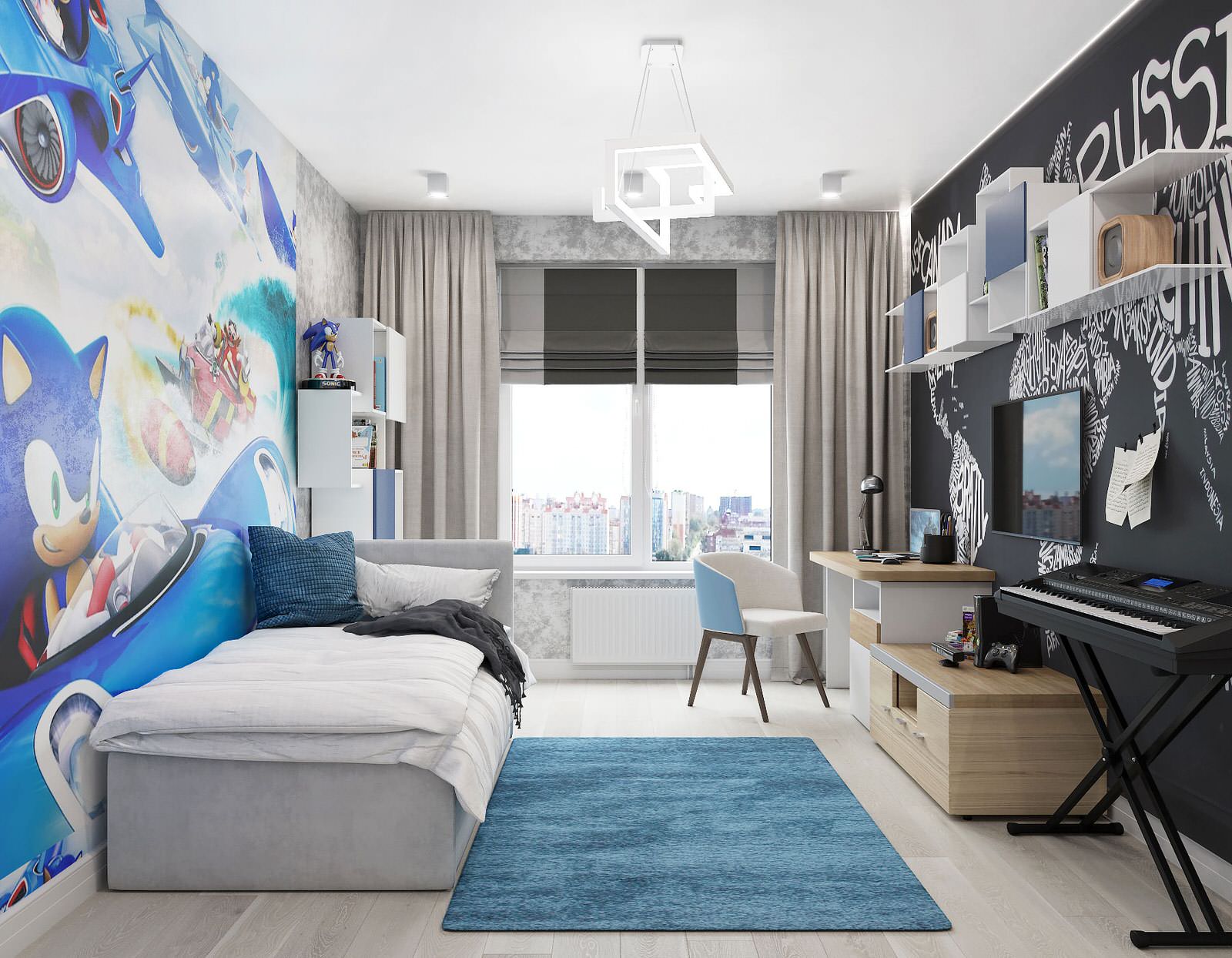 Итоговая визуализация проекта интерьера трёхкомнатной квартиры