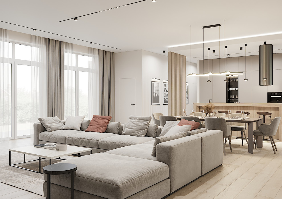 Кухня-гостиная 80м2 в частном доме