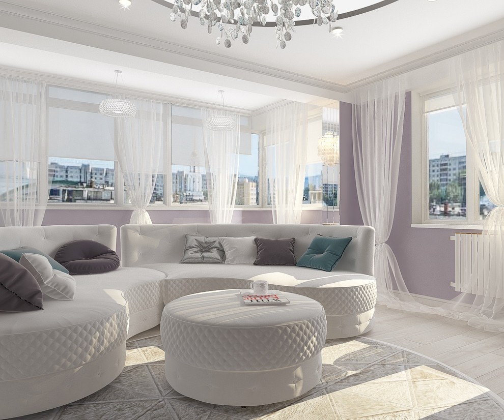 Гостиная в пастельных красках для милой девушки