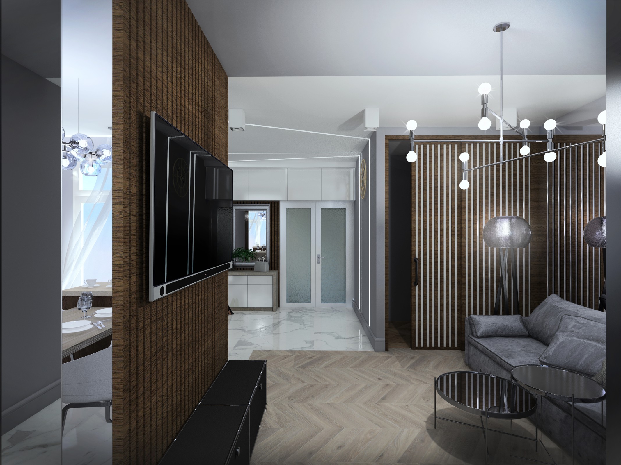 Обложка проекта: кухня-гостиная в ЖК "Изумрудный город" г.Геленджик