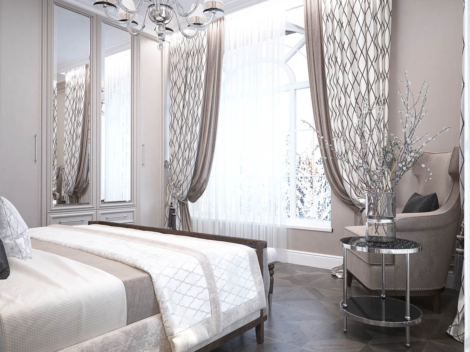 Гостевая спальня в доме с видом на Волгу