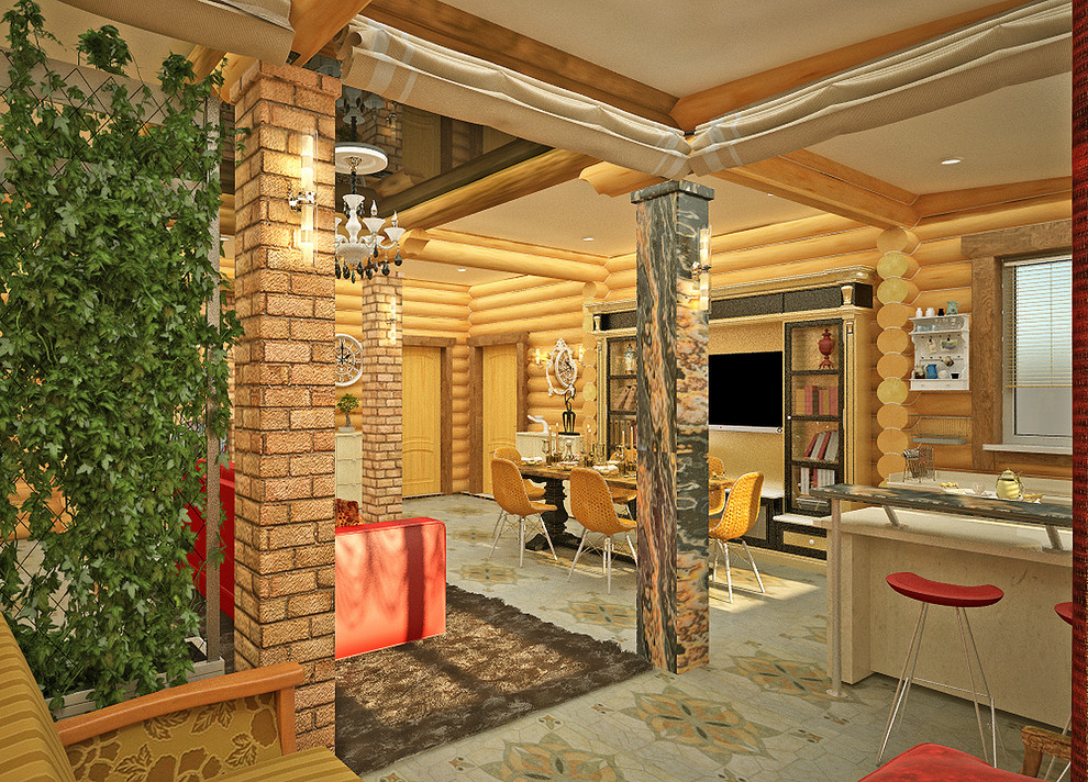 Ремонт в гостевом помещении с сауной.