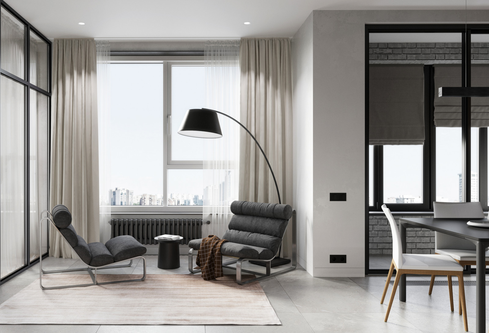 Kitchen-living room in the Residence of Architects