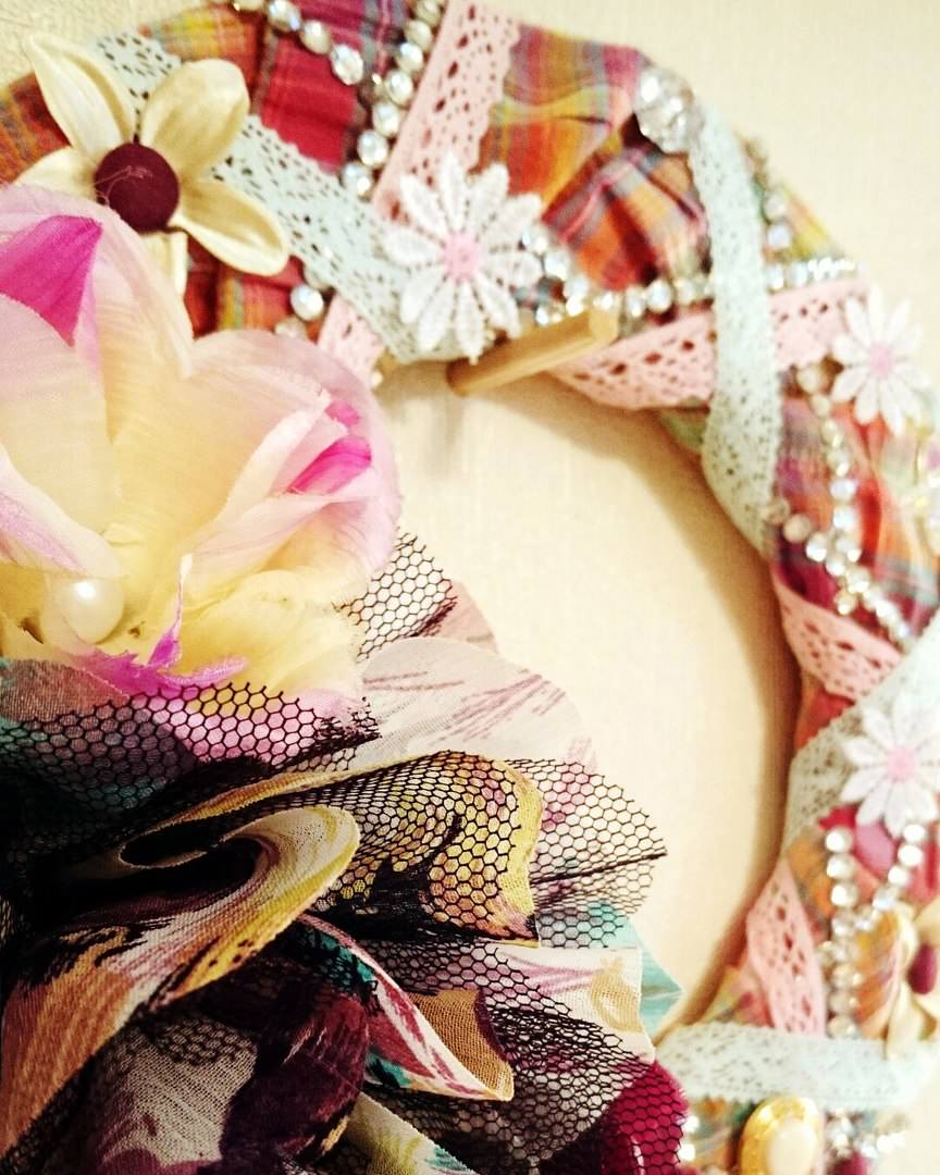 Интерьерный венок "Цветы для Керри"венок, венок из цветов, венок ручной работы,