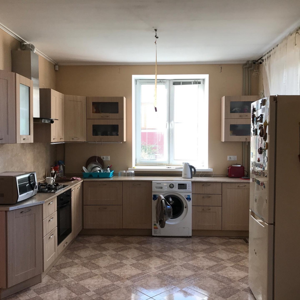 Обложка проекта: Дизайн кухни-гостиной в коттедже в Подмосковье