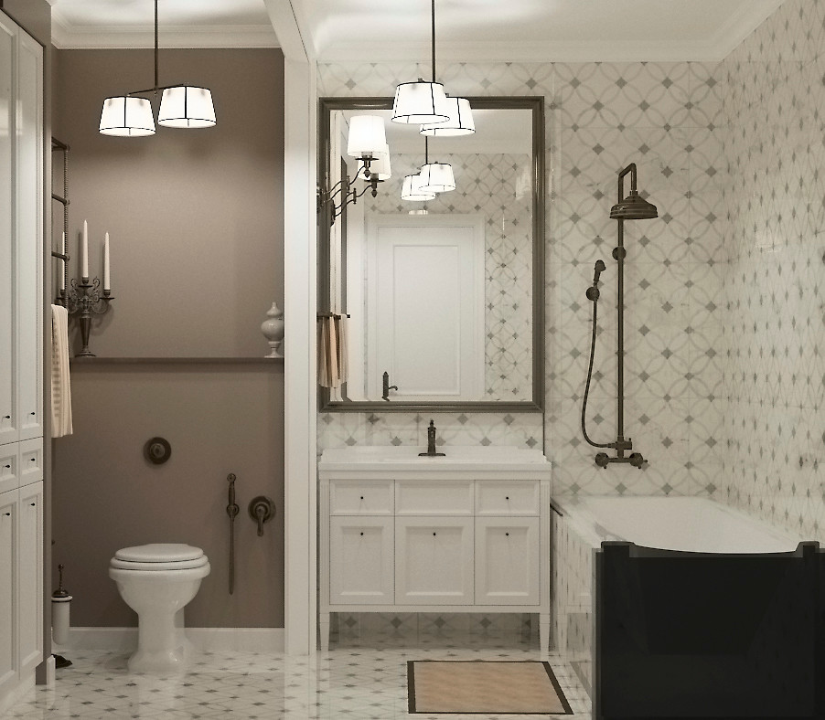 Санузел в классическом стиле