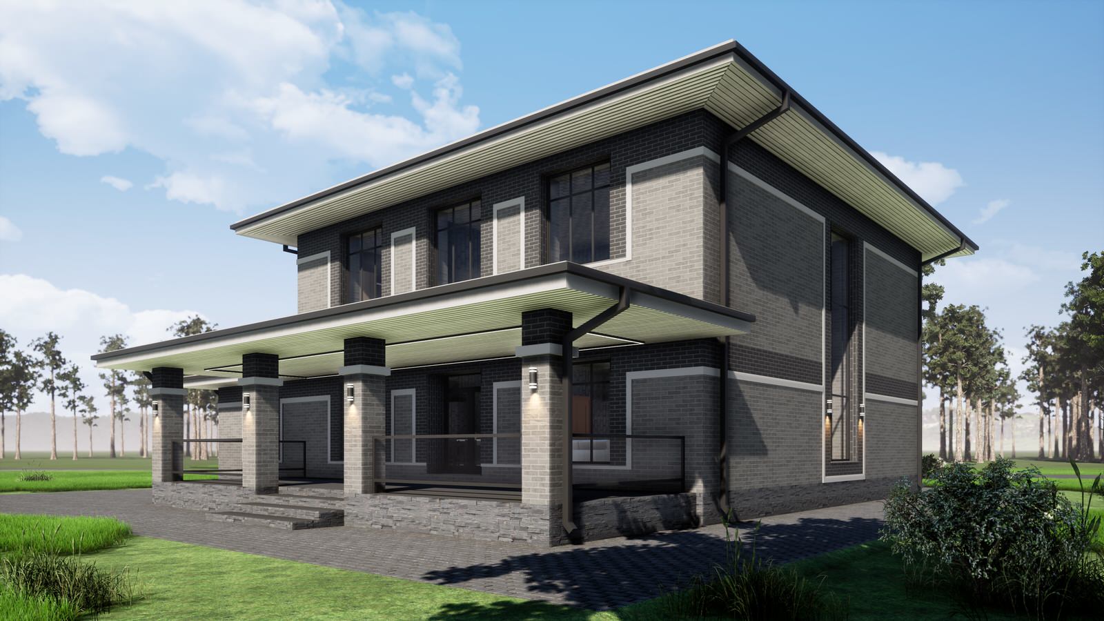 Обложка проекта: Двухэтажный дом Райт П-0213