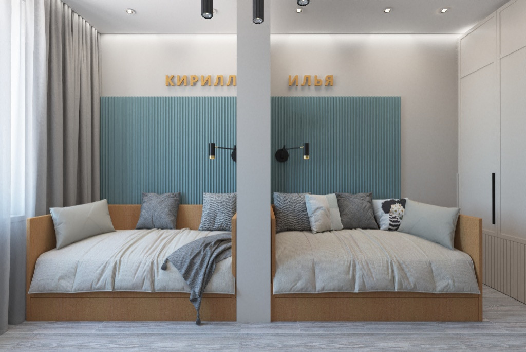 Ракурсы гостиной и детской.