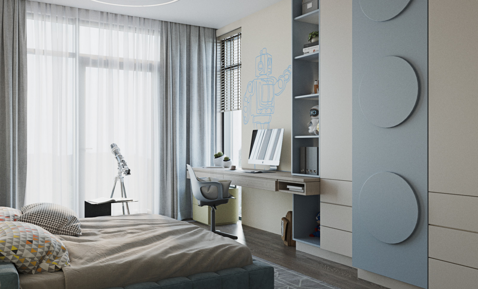 Проект интерьера спальни для подростка