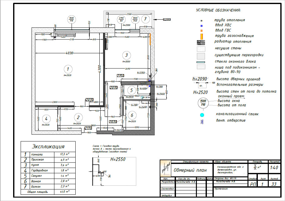 Однокомнатная квартира в перепланировке в двухкомнатную