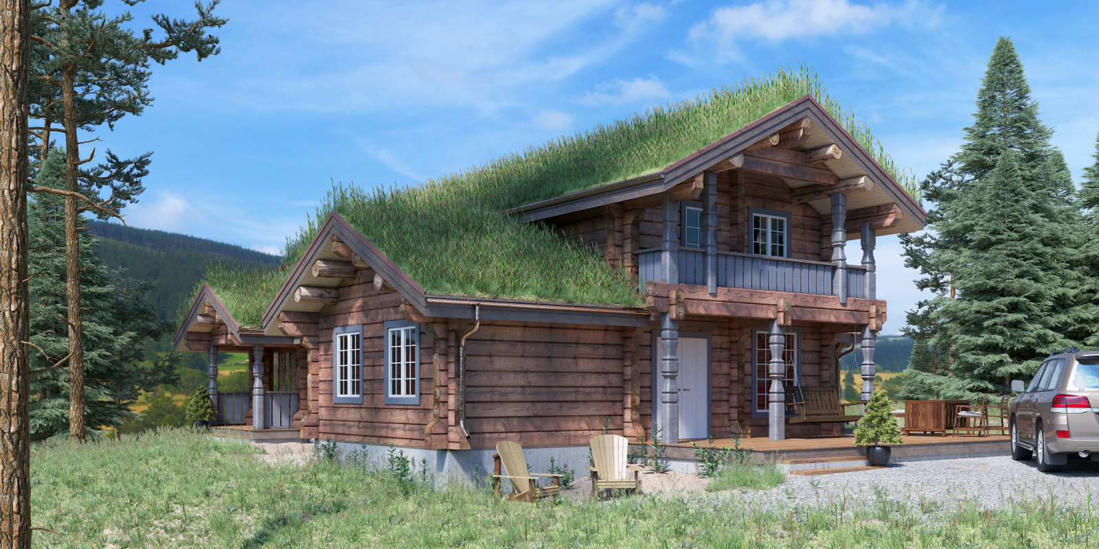 Рубленные деревянные дома (норвежский лафет)