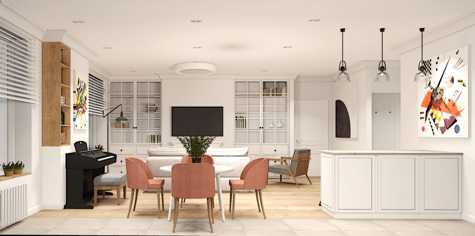 Интерьер трехкомнатной квартиры