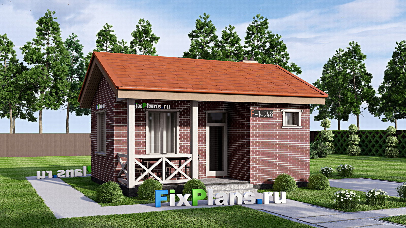 Проект одноэтажного дома 6х7м S25м2 F-14948