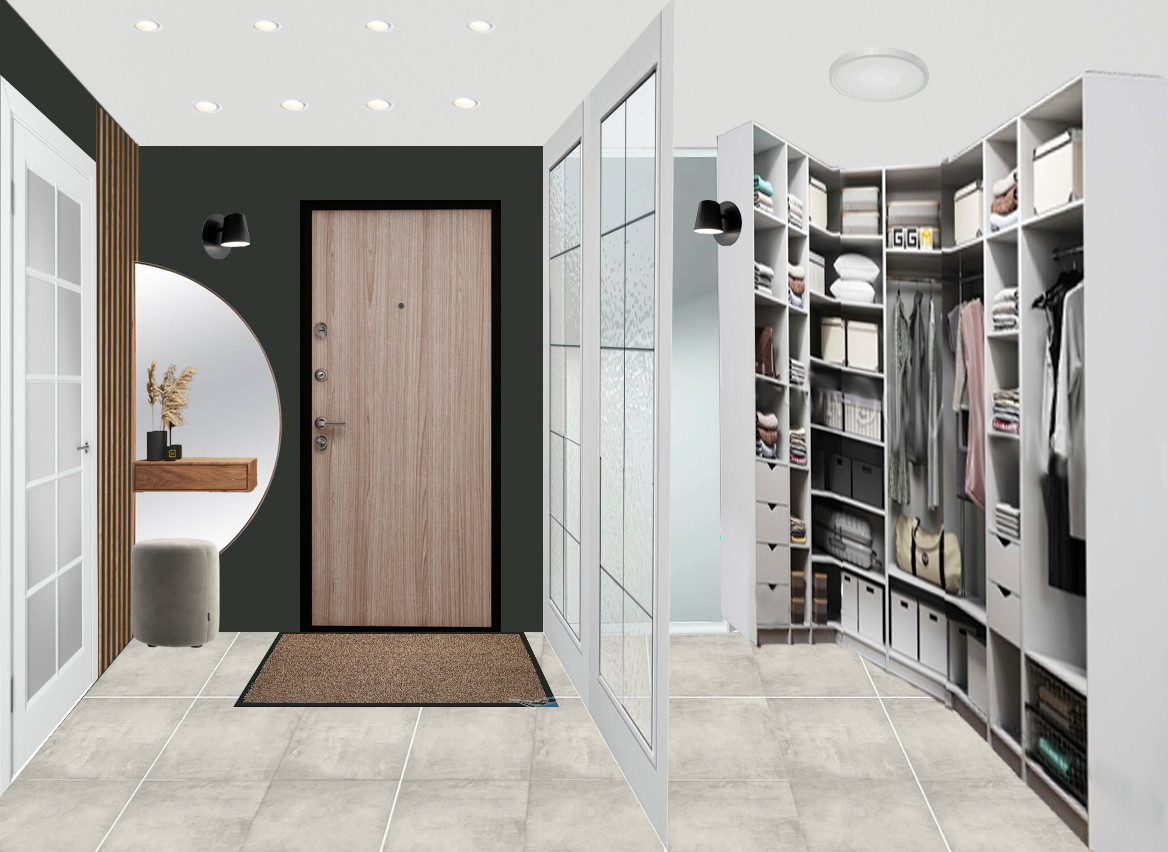 Проект квартиры 46,59 кв.м. (планировка, коллажи, 3D-визуализации)