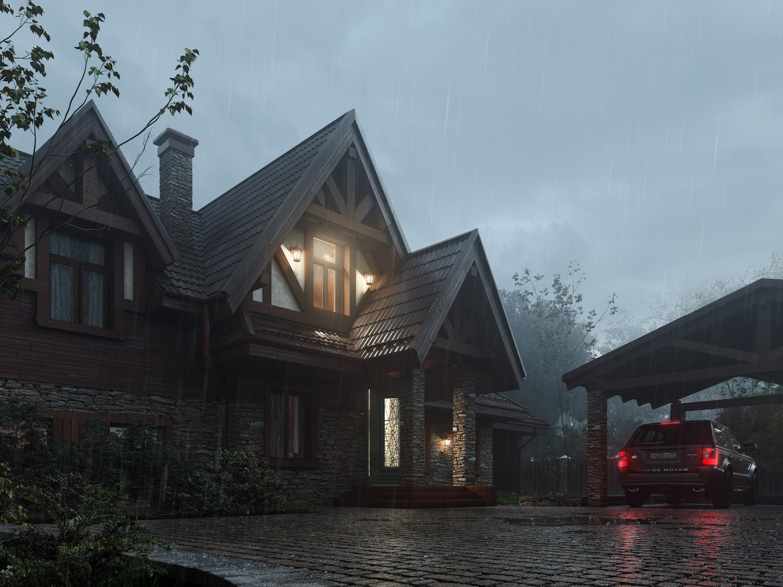 Обложка проекта: Архитектурный проект дома на рельефе