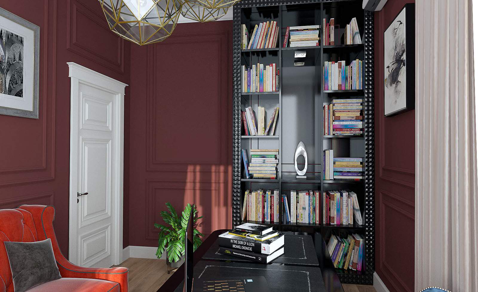 Дизайн интерьера кабинета в частном доме в Ростовской области