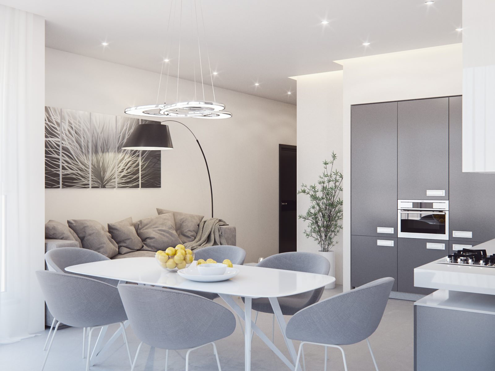 Apartment 80 m2 minimalism style