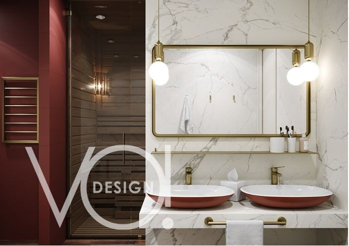 Кухня в современном стиле и гостевой санузел