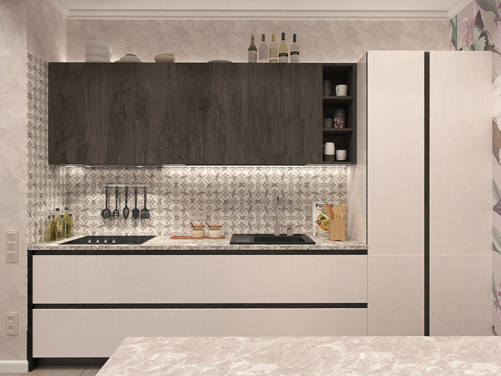 Обложка проекта: Кухня объеденная с лоджией