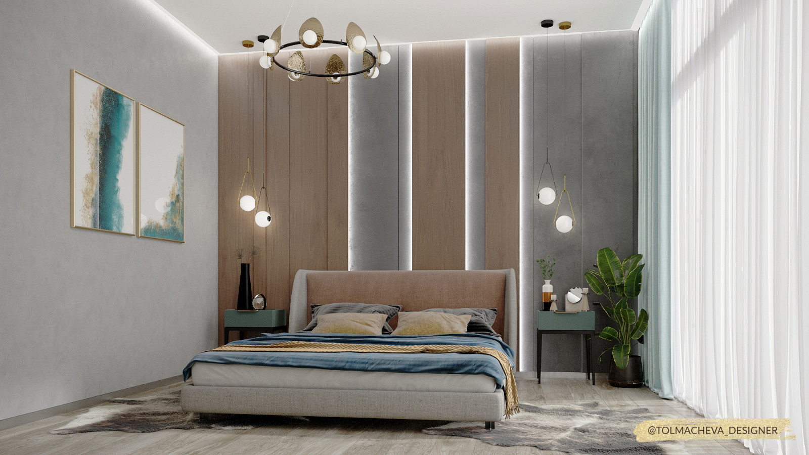 Дизайн мастер-спальни в частном жилом доме