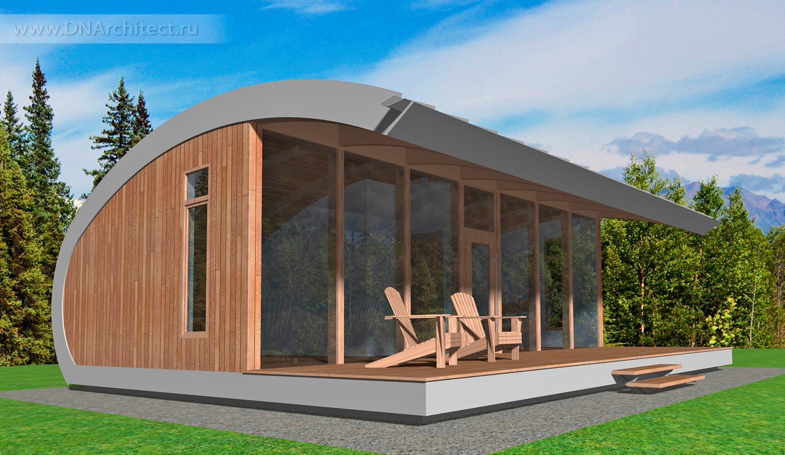 Проект гостевого дома S-70-90