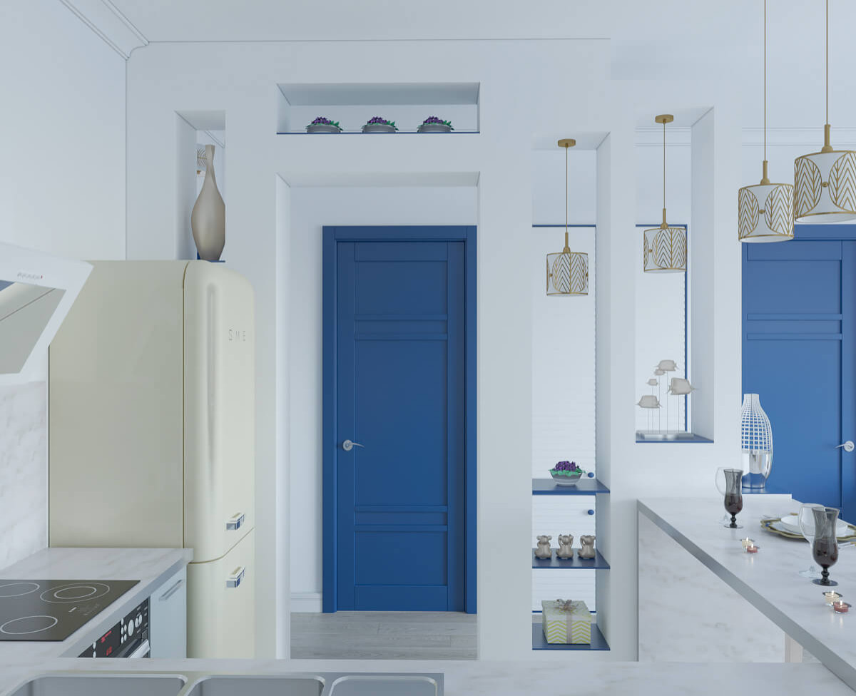 Зонирование кухни в апартаментах