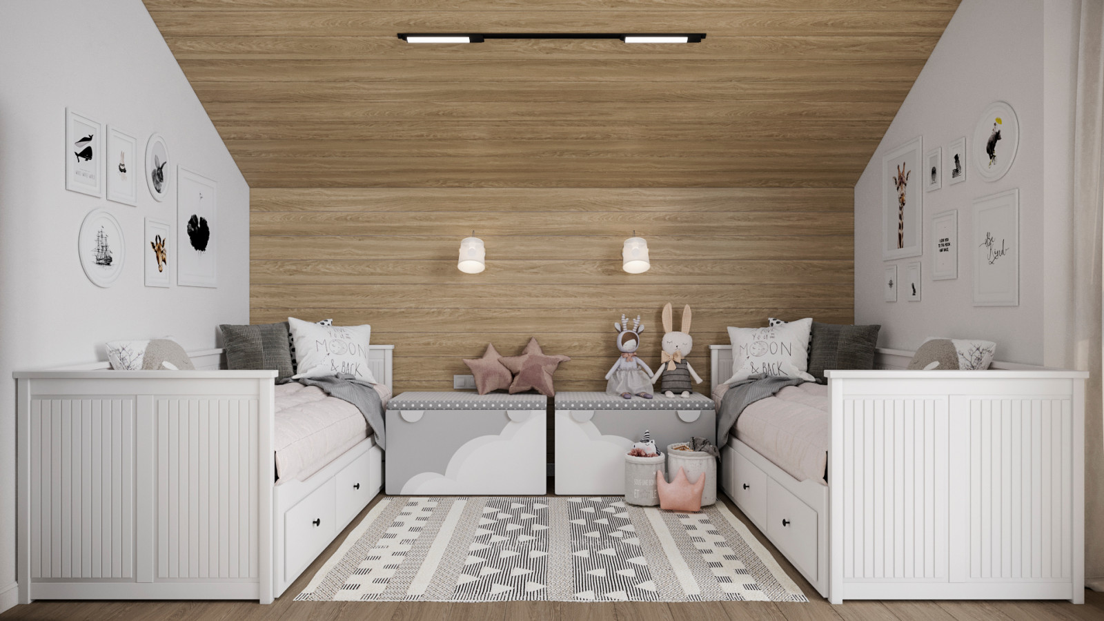 Барнхауз с мансардными окнами в серых оттенках