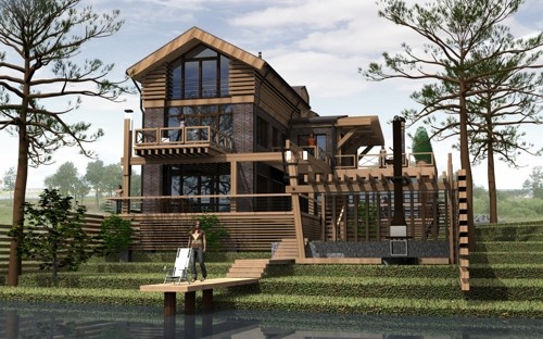 Обложка проекта: ПРОЕКТ  ИНДИВИДУАЛЬНОГО ЖИЛОГО ДОМА  В ПОДМОСКОВЬЕ  (2011 г.)