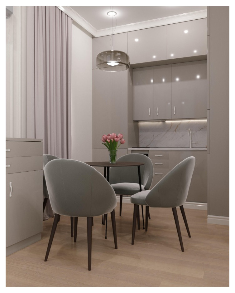 Неоклассика маленькая квартира-студия 2020г