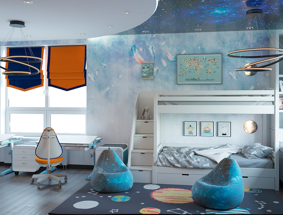 Яркая сочность. Трехкомнатная квартира на Озерной