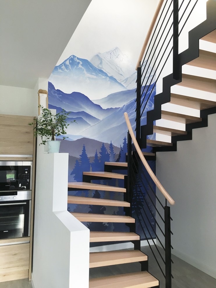 Роспись стены. Скандинавский пейзаж