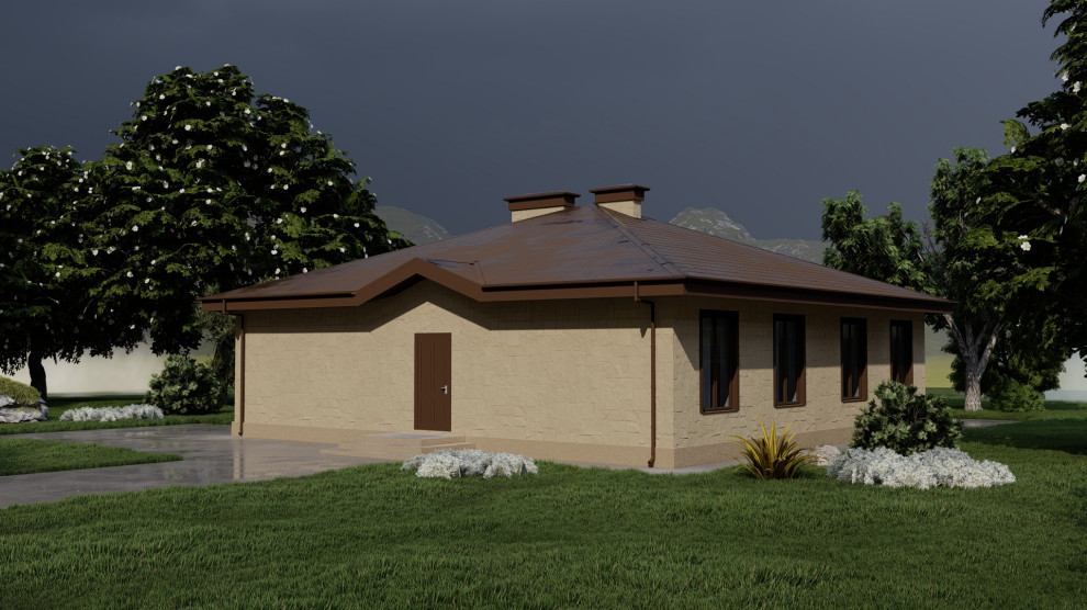 Индивидуальный одноэтажный дом на две семьи