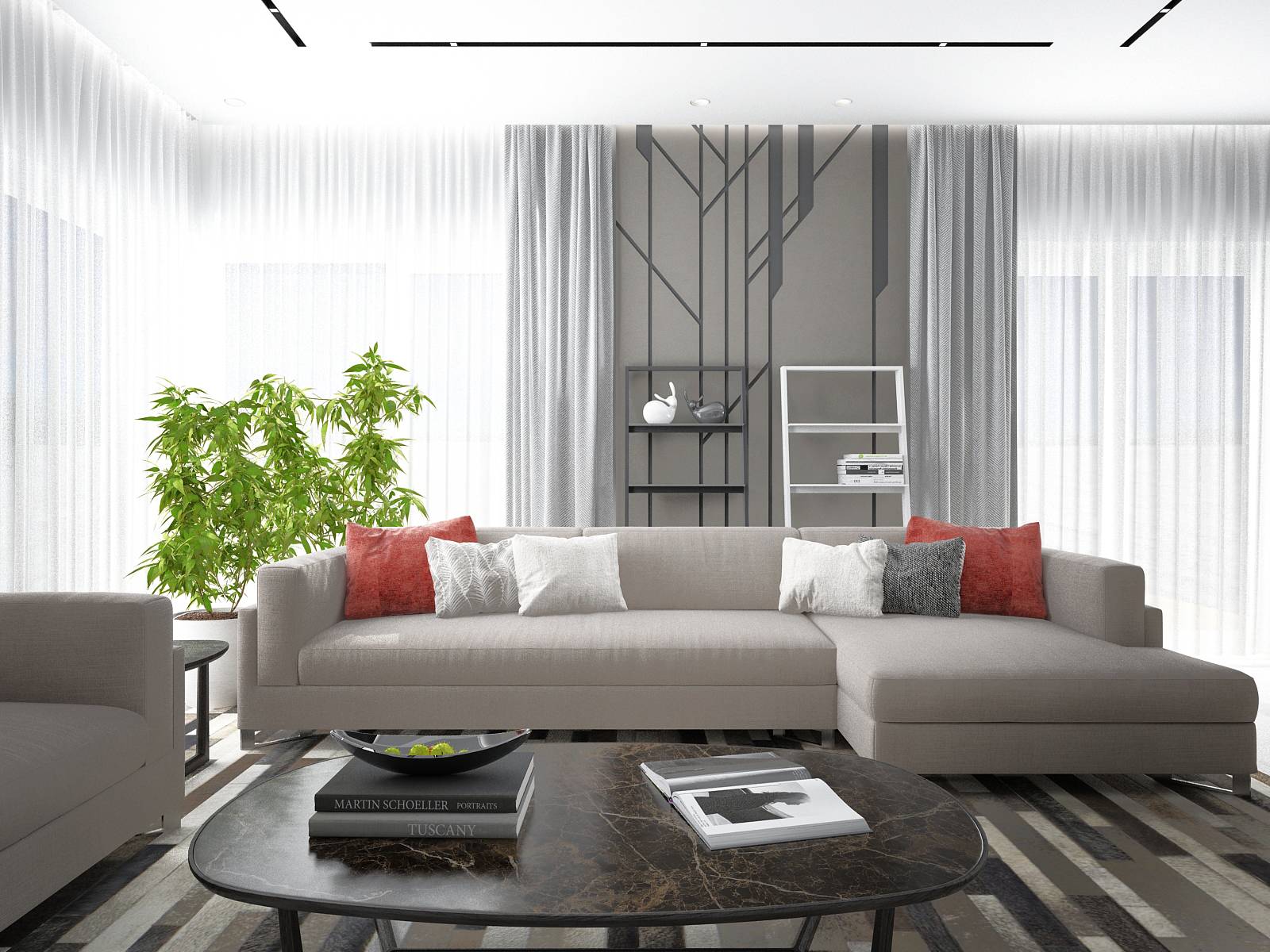 Обложка проекта: МОНОХРОМ С АКЦЕНТАМИ. Современный графичный интерьер.