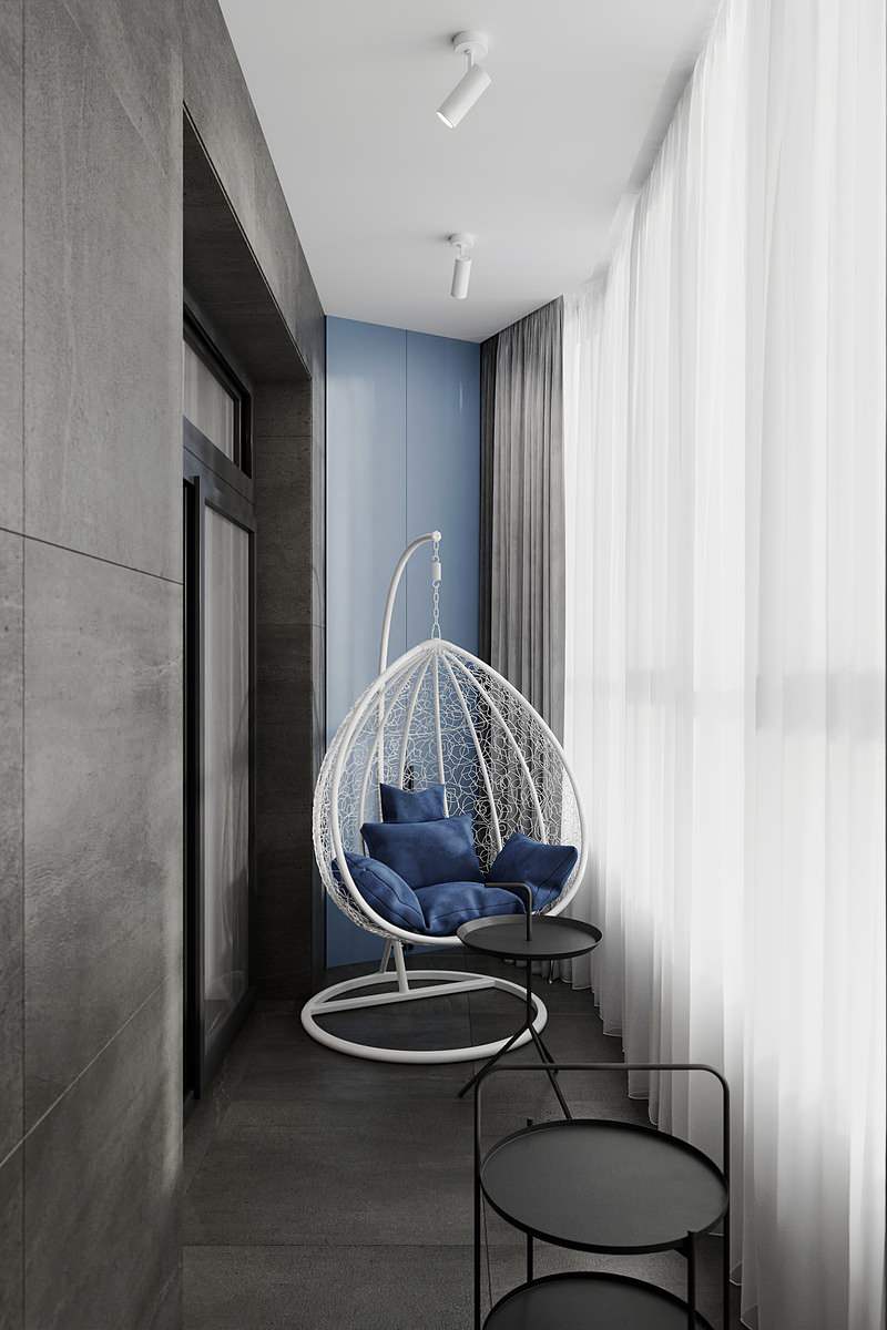 Интерьер квартиры в современном стиле, ЖК «Остров», 90 кв.м.